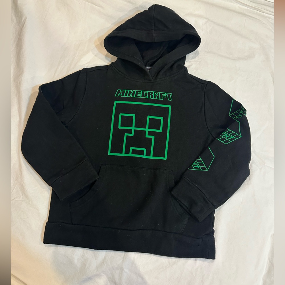 Kids Black Hoodie with Green Graphic